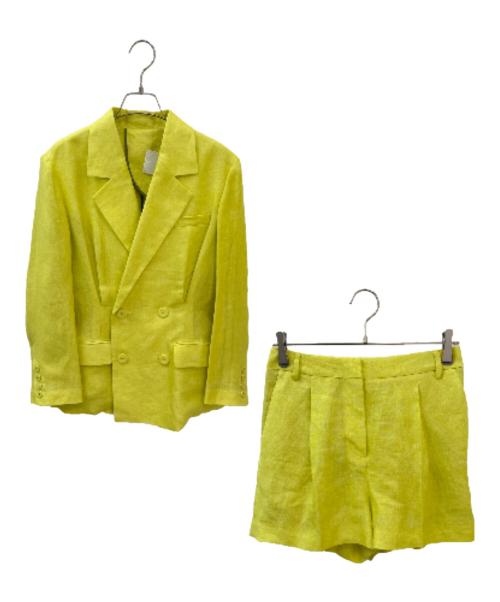 MYLAN（マイラン）MYLAN (マイラン) リネンジャケット×パンツセットアップ イエロー サイズ:Freeの古着・服飾アイテム