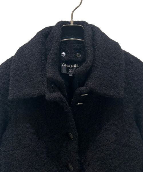 CHANEL（シャネル）CHANEL (シャネル) 4ポケット ツイード ロングコート ブラック サイズ:42の古着・服飾アイテム