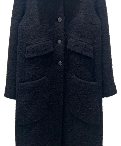 CHANEL（シャネル）CHANEL (シャネル) 4ポケット ツイード ロングコート ブラック サイズ:42の古着・服飾アイテム