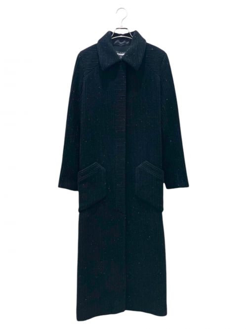 CHANEL（シャネル）CHANEL (シャネル) ココボタンツイードロングコート ブラック サイズ:40の古着・服飾アイテム