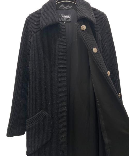 CHANEL（シャネル）CHANEL (シャネル) ココボタンツイードロングコート ブラック サイズ:40の古着・服飾アイテム