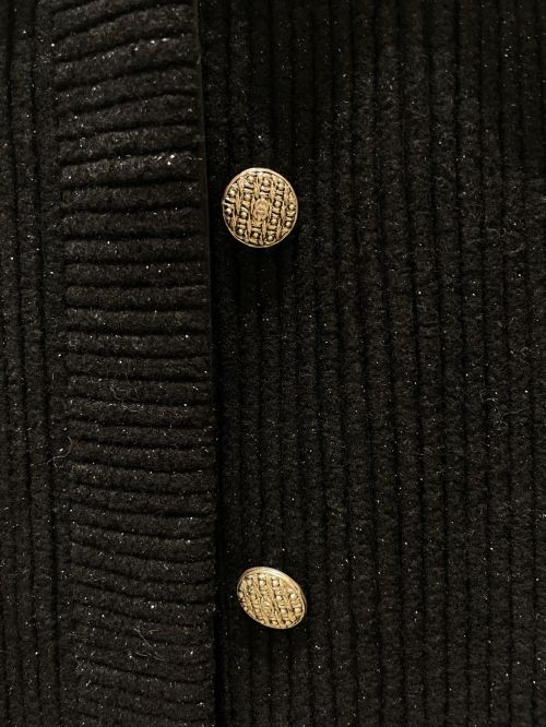 CHANEL（シャネル）CHANEL (シャネル) ココボタンツイードロングコート ブラック サイズ:40の古着・服飾アイテム
