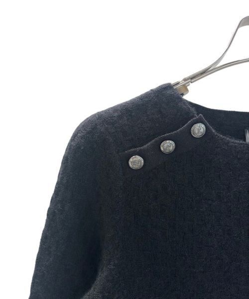 CHANEL（シャネル）CHANEL (シャネル) アンカーボタンカシミヤ混ニット ブラック サイズ:34の古着・服飾アイテム