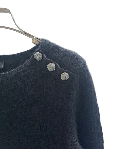 CHANEL（シャネル）CHANEL (シャネル) アンカーボタンカシミヤ混ニットワンピース ブラック サイズ:34の古着・服飾アイテム