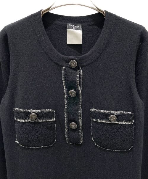 CHANEL（シャネル）CHANEL (シャネル) ココボタン カシミヤ ワンピース ブラック サイズ:38の古着・服飾アイテム