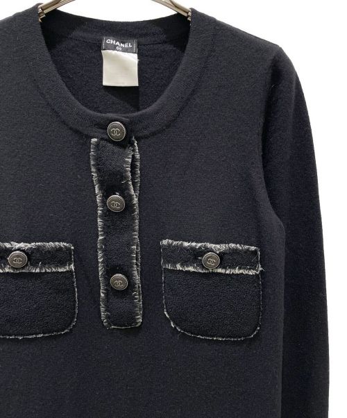 CHANEL（シャネル）CHANEL (シャネル) ココボタン カシミヤ ワンピース ブラック サイズ:38の古着・服飾アイテム