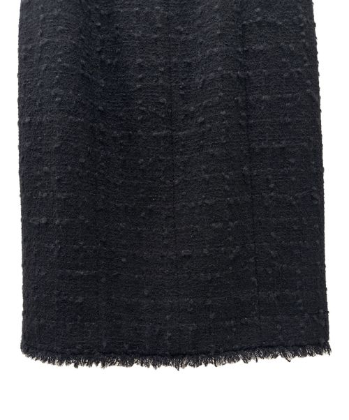 CHANEL（シャネル）CHANEL (シャネル) ココボタンノースリーブツイードワンピース ブラック サイズ:38の古着・服飾アイテム