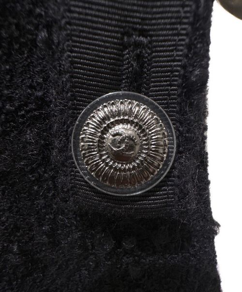 CHANEL（シャネル）CHANEL (シャネル) ココボタンノースリーブツイードワンピース ブラック サイズ:38の古着・服飾アイテム