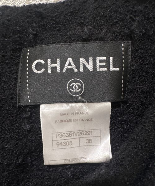 CHANEL（シャネル）CHANEL (シャネル) ココボタンノースリーブツイードワンピース ブラック サイズ:38の古着・服飾アイテム