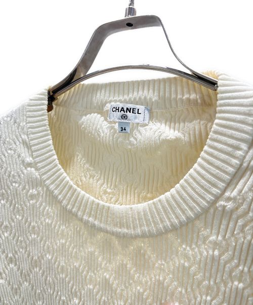 CHANEL（シャネル）CHANEL (シャネル) ココマークパッチニット アイボリー サイズ:34の古着・服飾アイテム