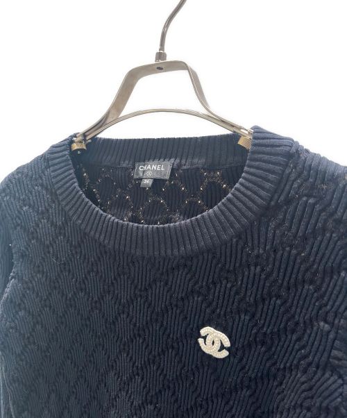CHANEL（シャネル）CHANEL (シャネル) ココマークパッチニット ブラック サイズ:34の古着・服飾アイテム