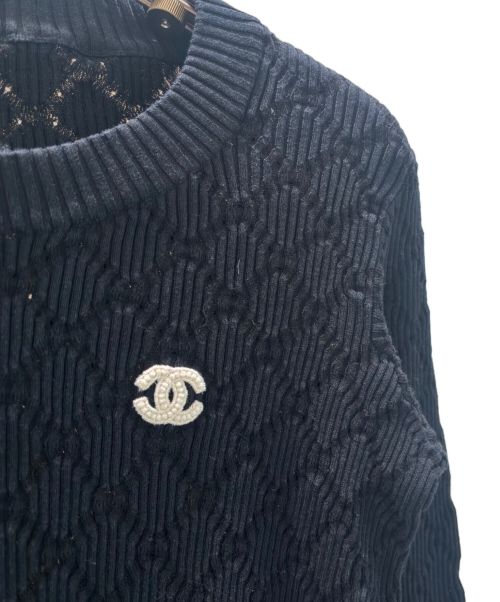 CHANEL（シャネル）CHANEL (シャネル) ココマークパッチニット ブラック サイズ:34の古着・服飾アイテム