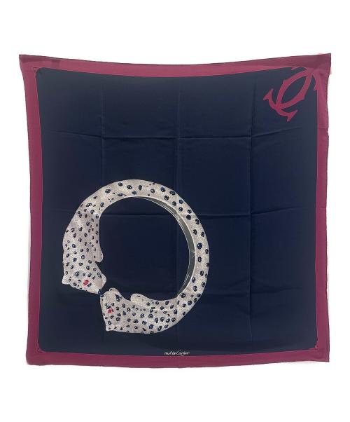 Cartier（カルティエ）Cartier (カルティエ) シルクスカーフ PANTHERE RING パンテールリング ネイビー サイズ:80.0cm×80.0cmの古着・服飾アイテム