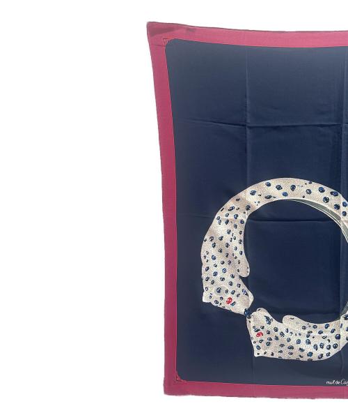 Cartier（カルティエ）Cartier (カルティエ) シルクスカーフ PANTHERE RING パンテールリング ネイビー サイズ:80.0cm×80.0cmの古着・服飾アイテム