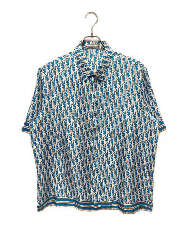 DIOR オブリーク　シルク 半袖シャツ ネイビー 中古・古着通販】Dior (ディオール) オブリークシルクシャツ ブルー