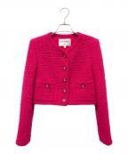 CHANELシャネル）の古着「ショート丈ココボタンツイードジャケット」｜ショッキングピンク
