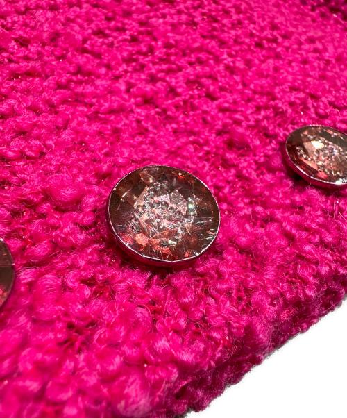 CHANEL（シャネル）CHANEL (シャネル) ショート丈ココボタンツイードジャケット ショッキングピンク サイズ:36の古着・服飾アイテム