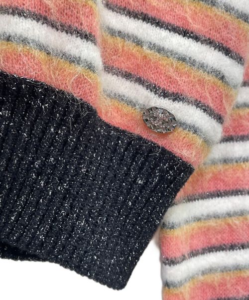 CHANEL（シャネル）CHANEL (シャネル) ココマークマトラッセ ラメボーダーニット ピンク サイズ:38の古着・服飾アイテム