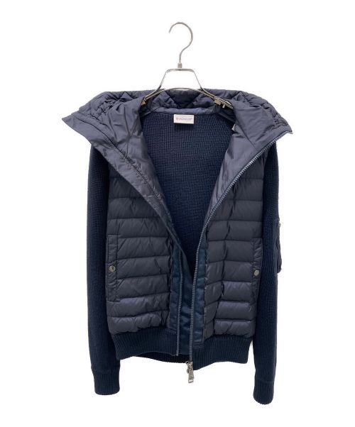 MONCLER（モンクレール）MONCLER (モンクレール) CARDIGAN 切替ダウンジャケット ネイビー サイズ:Sの古着・服飾アイテム