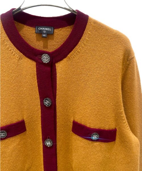 CHANEL（シャネル）CHANEL (シャネル) ココボタンカシミヤロングカーディガン ブラウン×ボルドー サイズ:40の古着・服飾アイテム