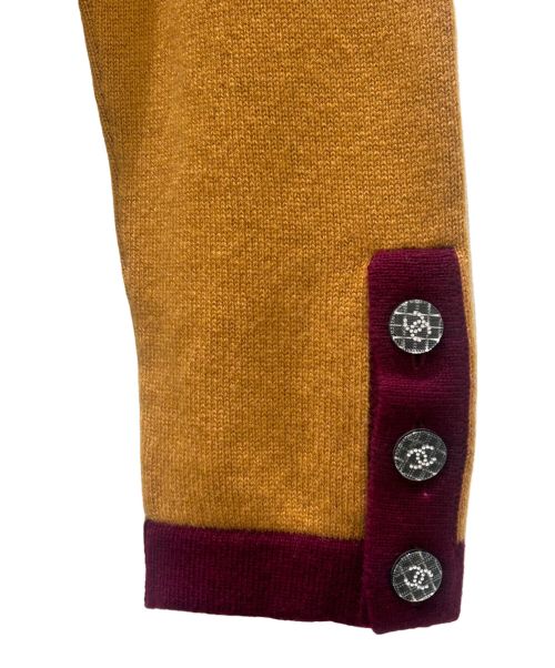CHANEL（シャネル）CHANEL (シャネル) ココボタンカシミヤロングカーディガン ブラウン×ボルドー サイズ:40の古着・服飾アイテム