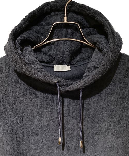 Dior（ディオール）Dior (ディオール) Oblique Pile Hoodie（オブリークパイルフーディ） ネイビー サイズ:XSの古着・服飾アイテム
