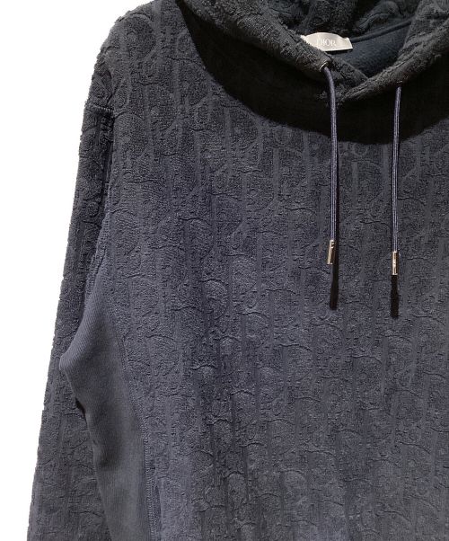 Dior（ディオール）Dior (ディオール) Oblique Pile Hoodie（オブリークパイルフーディ） ネイビー サイズ:XSの古着・服飾アイテム