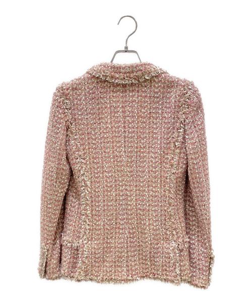 CHANEL（シャネル）CHANEL (シャネル) ココボタンツイードジャケット ピンク×ベージュ サイズ:36の古着・服飾アイテム