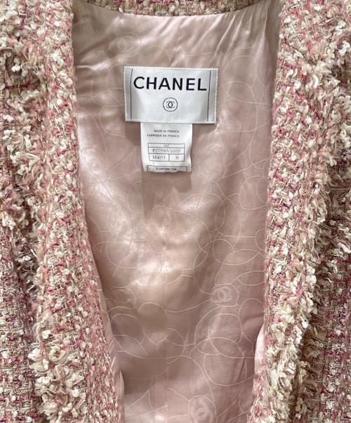 CHANEL（シャネル）CHANEL (シャネル) ココボタンツイードジャケット ピンク×ベージュ サイズ:36の古着・服飾アイテム