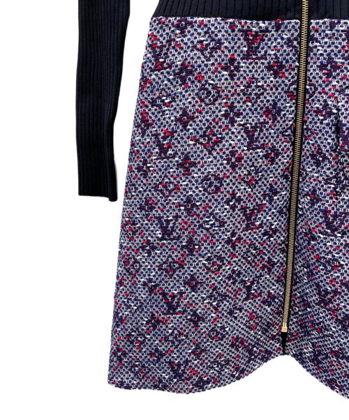 LOUIS VUITTON（ルイ ヴィトン）LOUIS VUITTON (ルイ ヴィトン) モノグラムツイードワンピース ブラック サイズ:36の古着・服飾アイテム