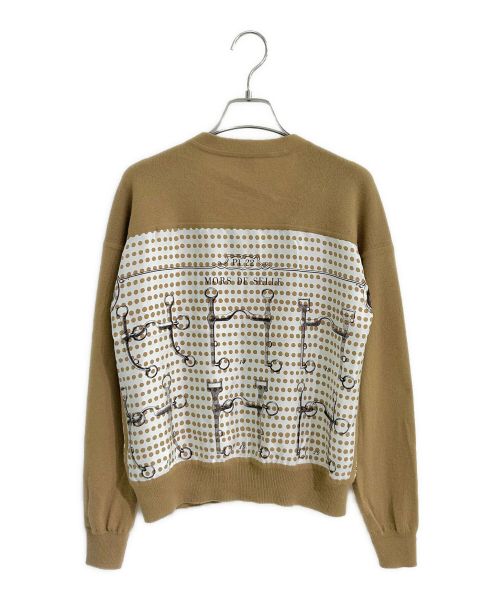 HERMES（エルメス）HERMES (エルメス) シルク切替カーディガン ブラウン サイズ:34の古着・服飾アイテム
