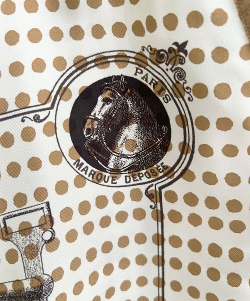 HERMES（エルメス）HERMES (エルメス) シルク切替カーディガン ブラウン サイズ:34の古着・服飾アイテム