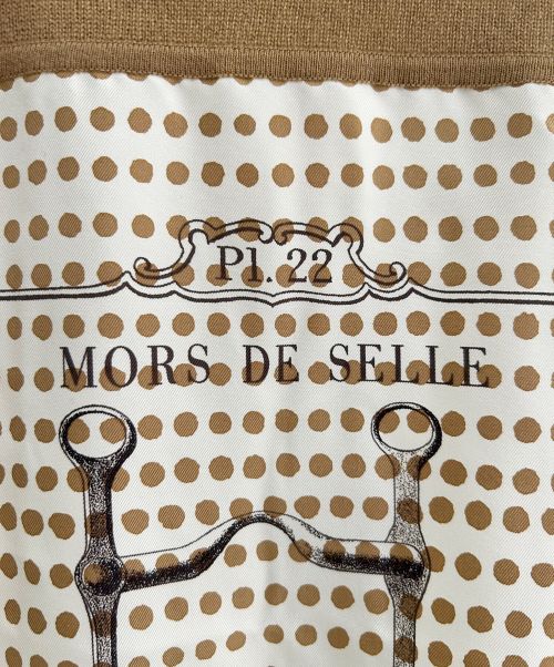 HERMES（エルメス）HERMES (エルメス) シルク切替カーディガン ブラウン サイズ:34の古着・服飾アイテム