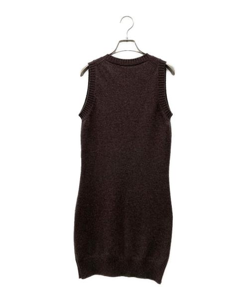 CHANEL（シャネル）CHANEL (シャネル) ココマーク ターンロックボタン ノースリーブ カシミヤ ニット ワンピース ブラウン サイズ:34の古着・服飾アイテム