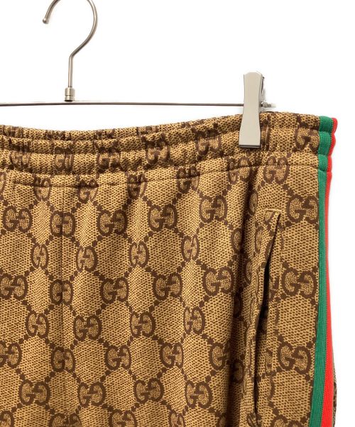 GUCCI（グッチ）GUCCI (グッチ) GGテクニカルジャージージョギングパンツ ブラウン サイズ:XLの古着・服飾アイテム