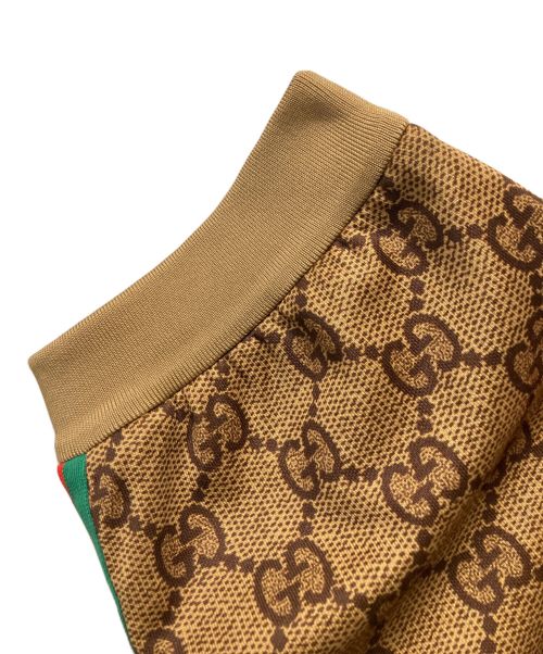GUCCI（グッチ）GUCCI (グッチ) GGテクニカルジャージージョギングパンツ ブラウン サイズ:XLの古着・服飾アイテム