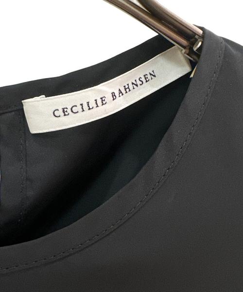 CECILIE BAHNSEN（セシリーバンセン）CECILIE BAHNSEN (セシリーバンセン) FINNLEY DRESS ボリューム カット スリーブ ギャザーフレアワンピース ブラック サイズ:2の古着・服飾アイテム