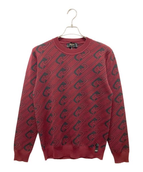 FENDI（フェンディ）FENDI (フェンディ) フェンディ オロック セーター ワインレッド サイズ:46の古着・服飾アイテム