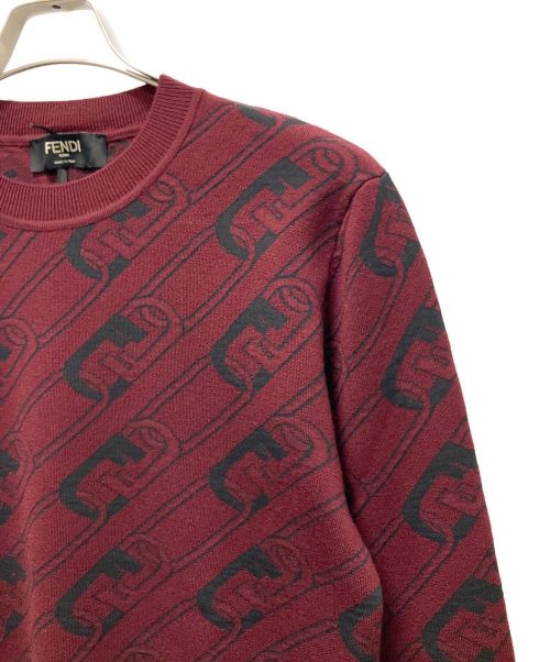 FENDI（フェンディ）FENDI (フェンディ) フェンディ オロック セーター ワインレッド サイズ:46の古着・服飾アイテム