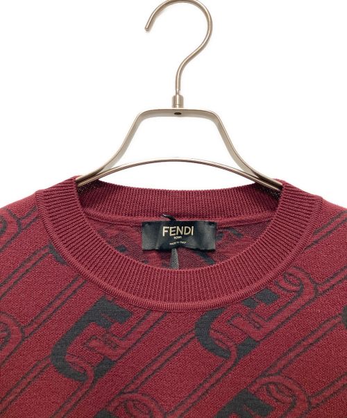 FENDI（フェンディ）FENDI (フェンディ) フェンディ オロック セーター ワインレッド サイズ:46の古着・服飾アイテム