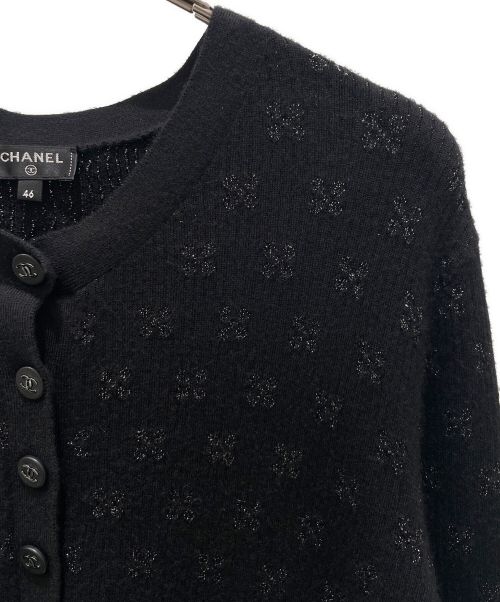 CHANEL（シャネル）CHANEL (シャネル) ココボタン カシミヤ ヘンリーネック ニット ブラック サイズ:46の古着・服飾アイテム