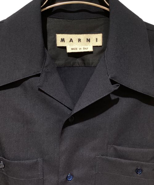 MARNI（マルニ）MARNI (マルニ) Tropical Wool Shirt（トロピカルウールシャツ） ネイビー サイズ:48の古着・服飾アイテム