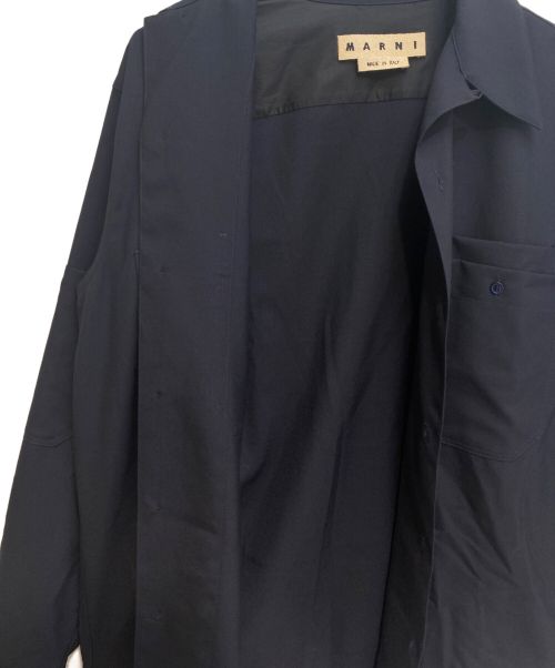 MARNI（マルニ）MARNI (マルニ) Tropical Wool Shirt（トロピカルウールシャツ） ネイビー サイズ:48の古着・服飾アイテム
