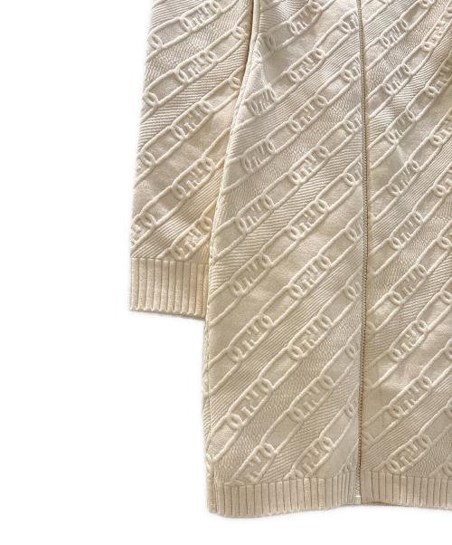 FENDI（フェンディ）FENDI (フェンディ) Fendi Zipped Knit Dress ジップアップ エンボス ワンピース ベージュ サイズ:38の古着・服飾アイテム