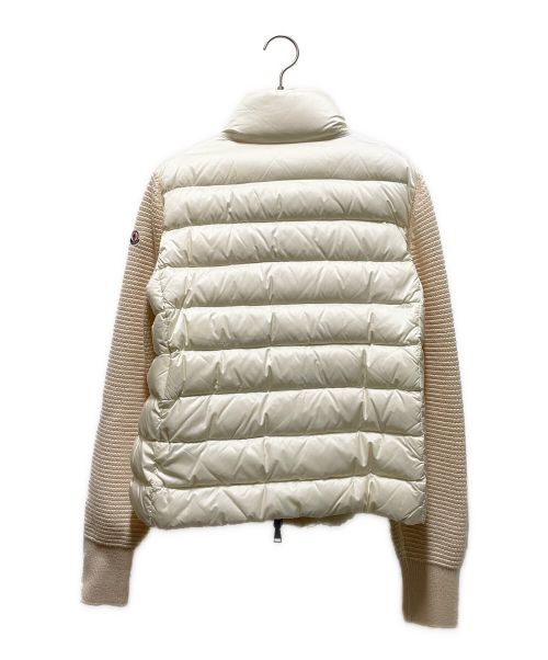 MONCLER（モンクレール）MONCLER (モンクレール) MAGLIONE TRICOT CARDIGAN ホワイト×ベージュ サイズ:Mの古着・服飾アイテム