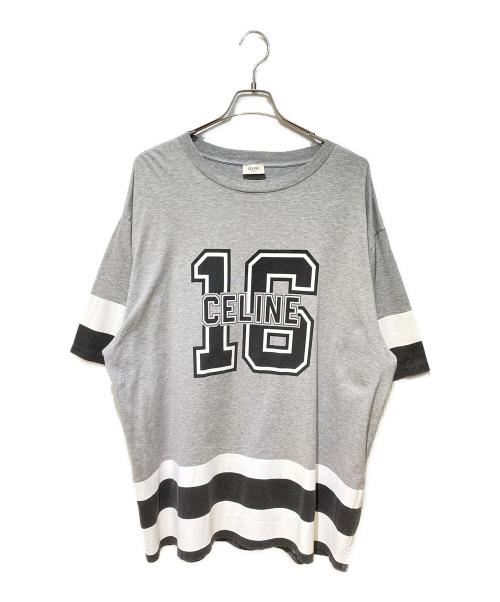 CELINE（セリーヌ）CELINE (セリーヌ) ナンバリングオーバーサイズTシャツ グレー サイズ:Mの古着・服飾アイテム
