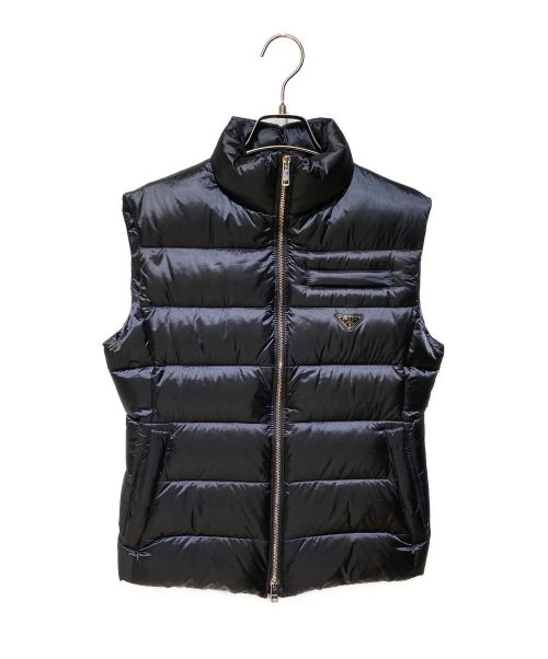 PRADA（プラダ）PRADA (プラダ) トライアングルロゴダウンベスト ブラック サイズ:42の古着・服飾アイテム