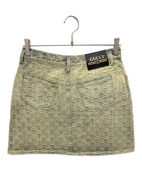 GUCCI（グッチ）GUCCI (グッチ) GG ジャガード デニムスカート インディゴ サイズ:40の古着・服飾アイテム