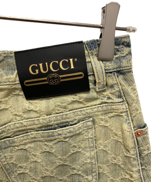 GUCCI（グッチ）GUCCI (グッチ) GG ジャガード デニムスカート インディゴ サイズ:40の古着・服飾アイテム