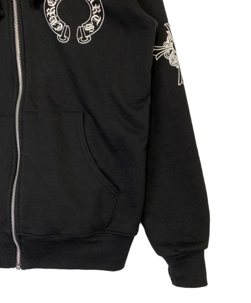 CHROME HEARTS（クロムハーツ）CHROME HEARTS (クロムハーツ) ホースシューロゴジップパーカー ブラック サイズ:Sの古着・服飾アイテム